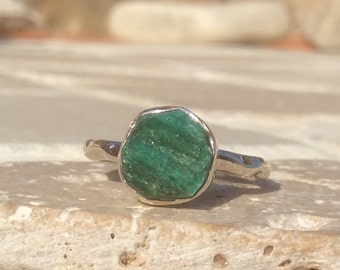 Natural emerald ring | Etsy