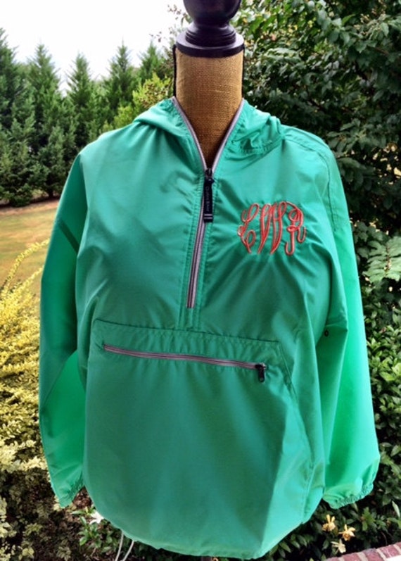 Monogrammed Rain JacketMintRaincoat Jacket PulloverCharles