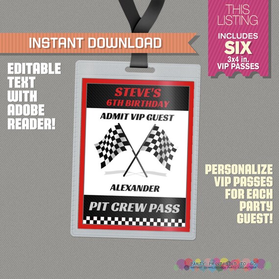 Free Printable Pit Crew Pass Printable Templates Free Printable Pit Crew Pass Printable Templates