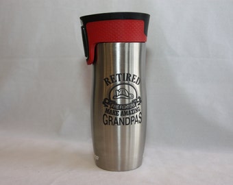 Stainless Travel Mug - Personalized 16 oz Contigo Stainless Steel Travel Mug - Create your own Custom Engraved - Laser Engraved