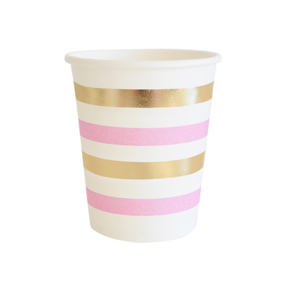 paper cups pink gold party cups striped gold foil cup pink paper cups pink gold party cups striped gold foil cup pink