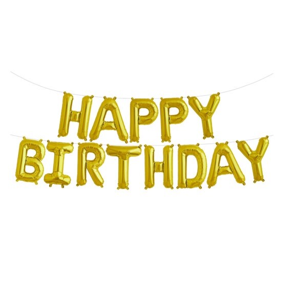 Items similar to Happy Birthday Banner Gold Happy Birthday Garland Gold ...