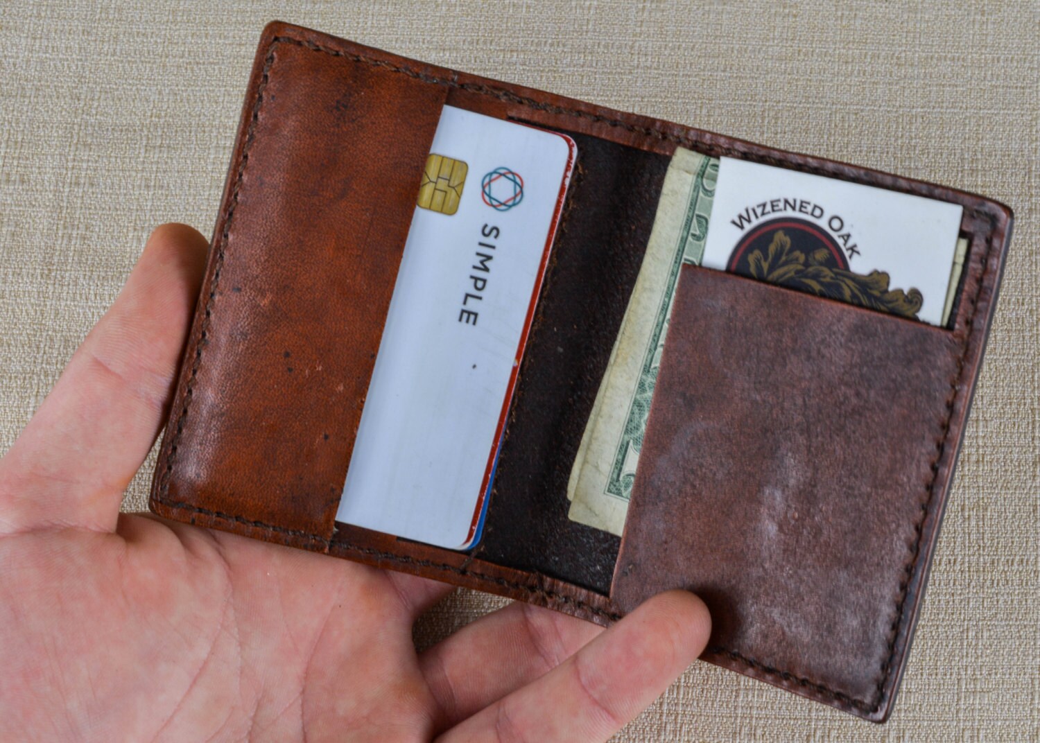 Thin Leather Wallet in Full Grain Leather