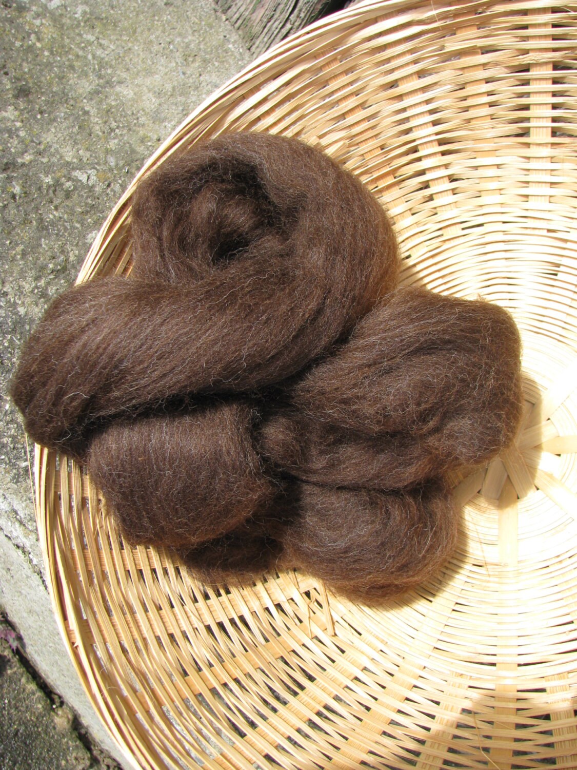 Dark Brown Natural Corridale Wool Tops for Hand Spinning/Felt