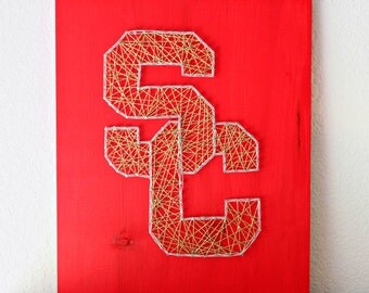USC String Art, USC Trojans, College Dorm Decoration, USC Baby, String Art, Custom String Art, Custom Sign