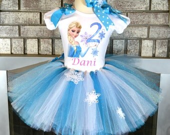 Frozen Tutu with Elsa Shirt, Frozen Tutu Dress, Elsa Tutu, Elsa Dress, Frozen Birthday, Elsa Birthday Set, Elsa Costume, Birthday Tutu Dress