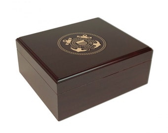 The US Coast Guard Personalized Cigar Humidor