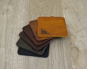 Handmade Leather Coasters (Set of 6)