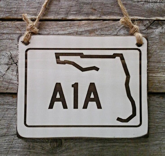 A1A Sign A1A Decor Florida Decor Beach Decor Beach by edisonwood