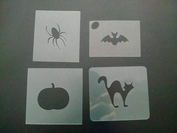 halloween face painting stencil set including 4 stencils