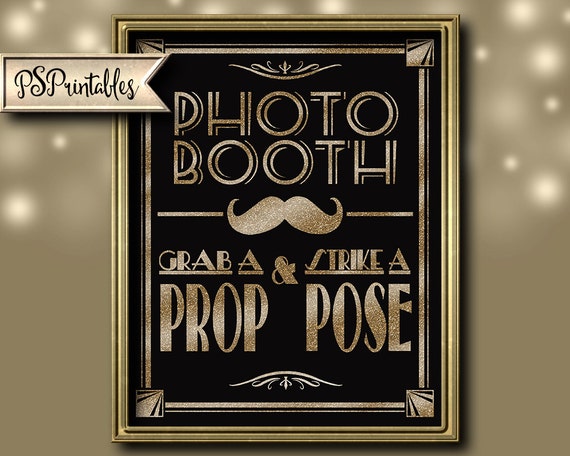 Printable Photo Booth Art Deco Great Gatsby 1920's