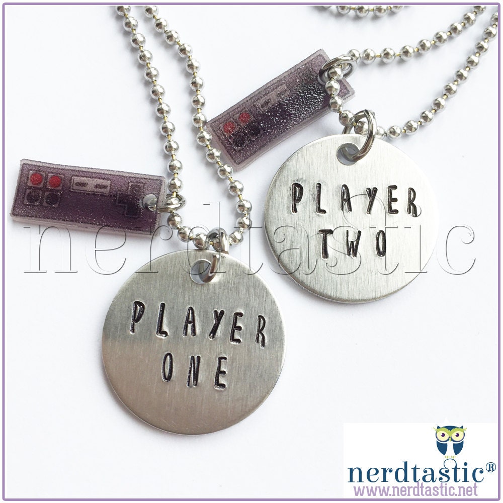 Player One Player Two Video Game Necklace Set Best Friend
