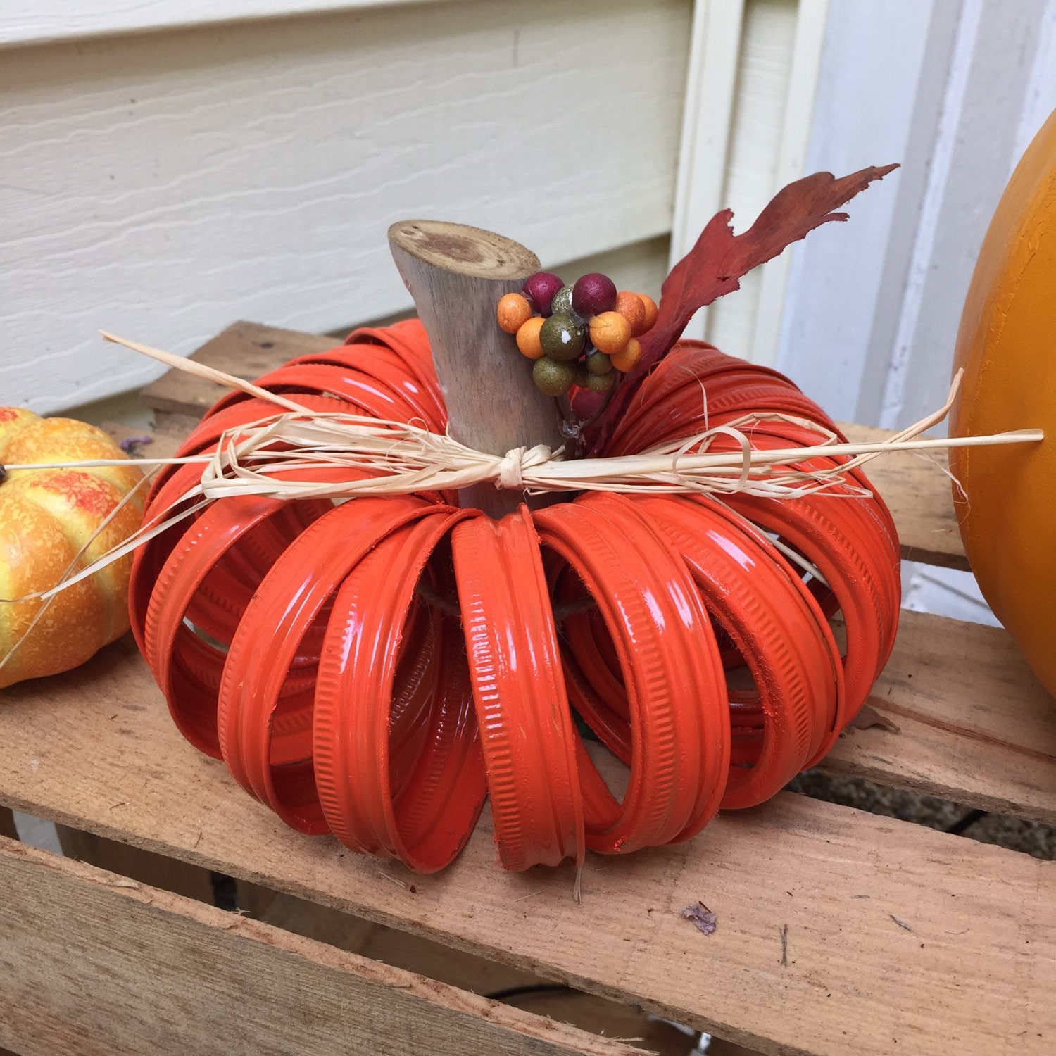 Mason jar lid pumpkin Autumn pumpkin fall decor fall decor