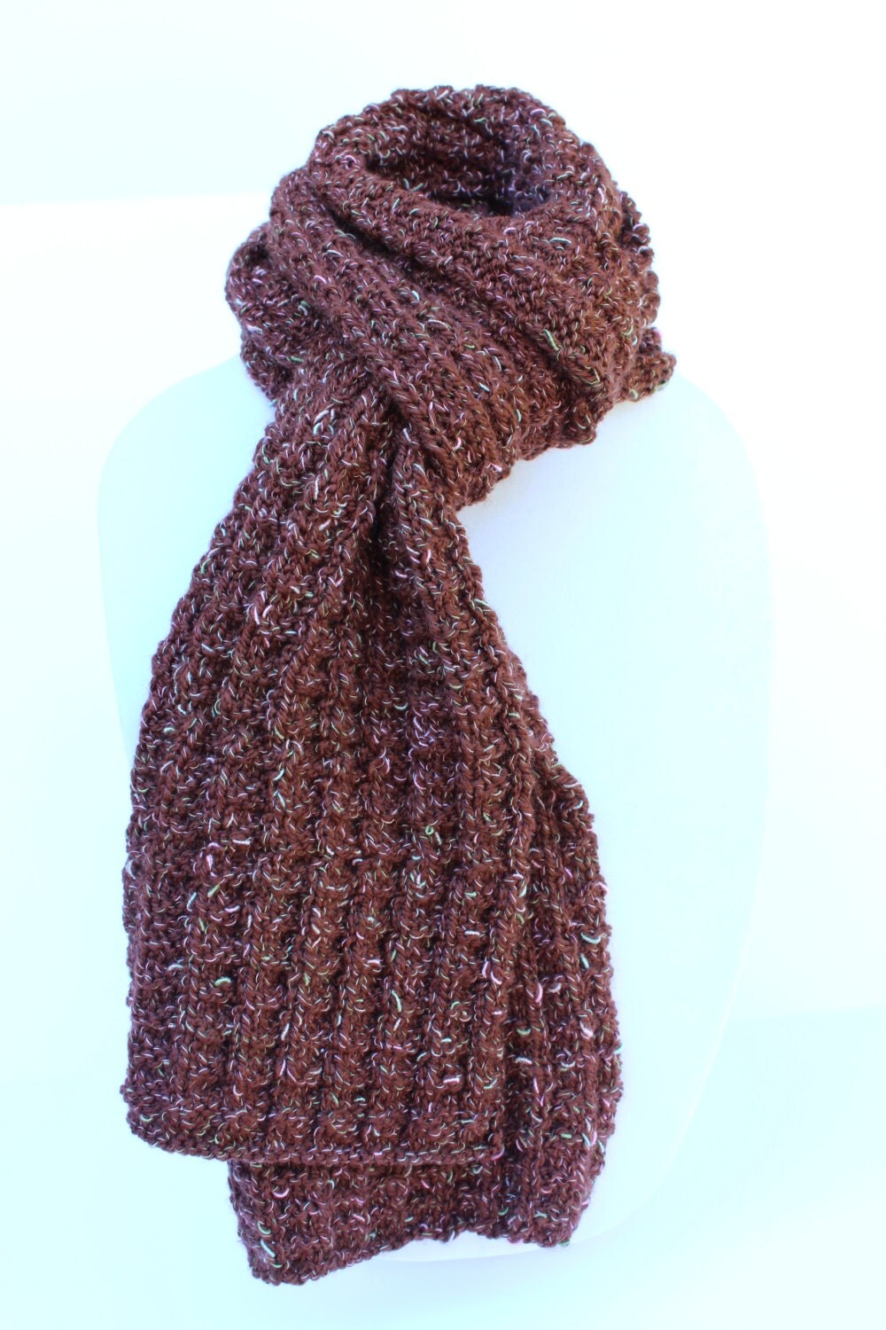 brown patterned scarf