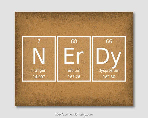 word elements list periodic of table Element  Nerdy Poster  Print  Wall Periodic Available  as Word  Art