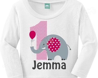 Elephant Birthday Shirt / Onesie / Bib / Digital Transfer~ Any Birthday ~ Can Customize all Colors