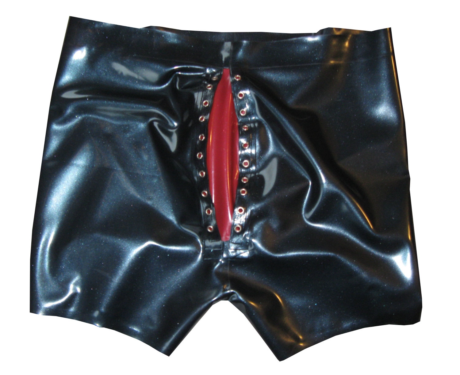 Latex/rubber/gummi Men's boxer shorts Lace up front