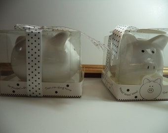 Ceramic Piggy Bank Favor Set of 6