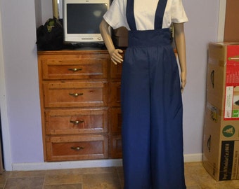 Lounging pants high waist navy blue.