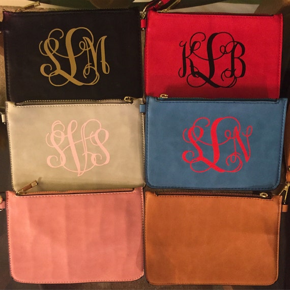 Monogram Faux Leather Wristlet by SimplyDulcet on Etsy