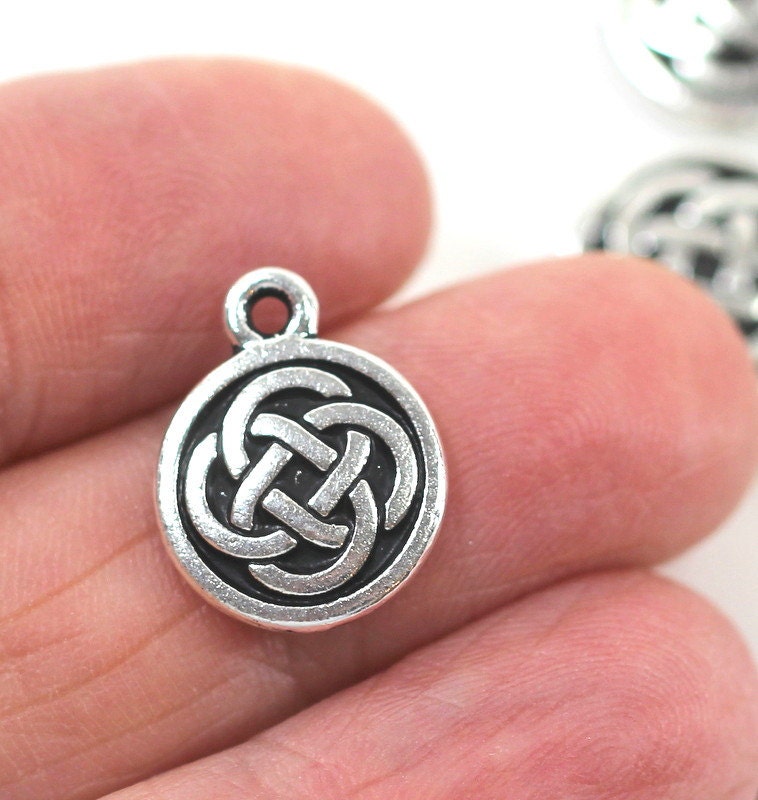 Celtic Round Charm Small Silver Celt Charm TierraCast