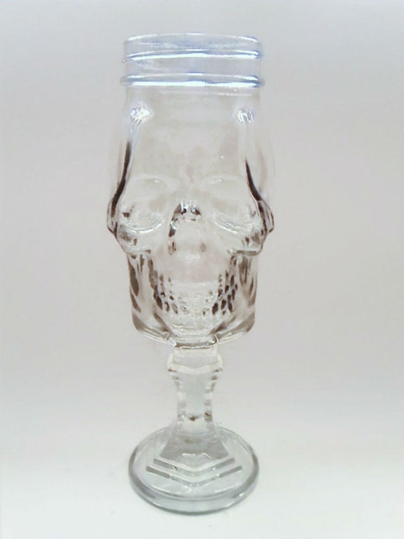 Skull Drinking Glass Halloween Barware Glass Skull Goblet