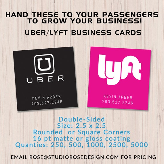 Uber/Lyft Business Cards Social Media Cards