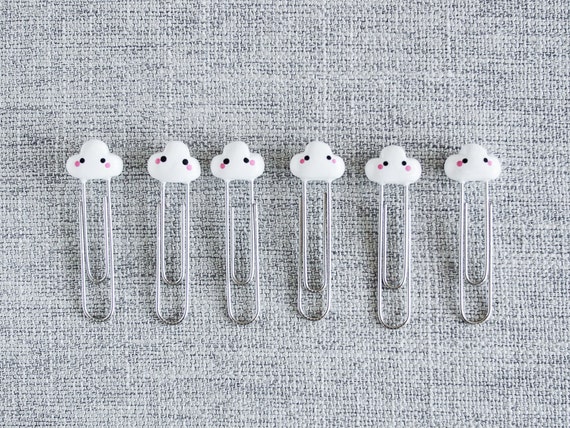 Cute White Cloud Planner Paperclip Bookmarks