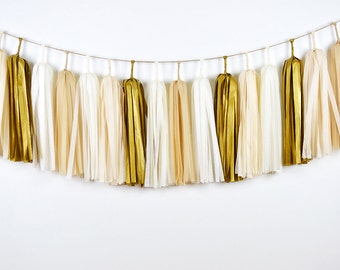 Gold Champagne Tassel Garland, Gold Tassel Garland, Gold Wedding Garland, Gold Nursery Garland, Neutral Garland, Neutral Baby Shower