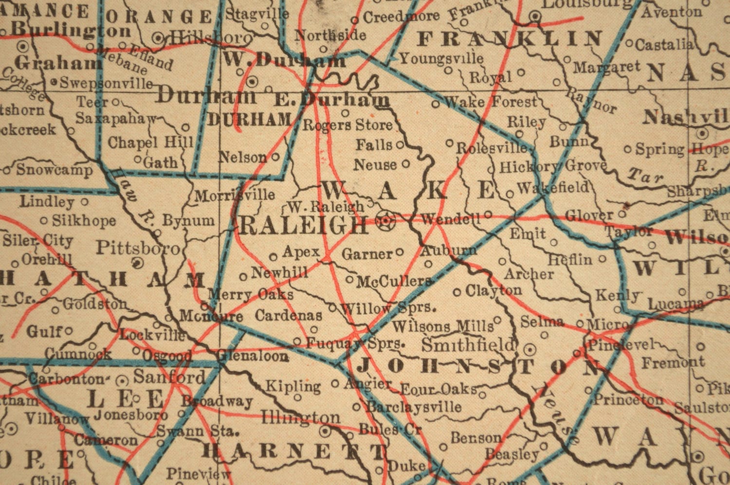 North Carolina Map North Carolina Railroad by MapsBooksEphemera