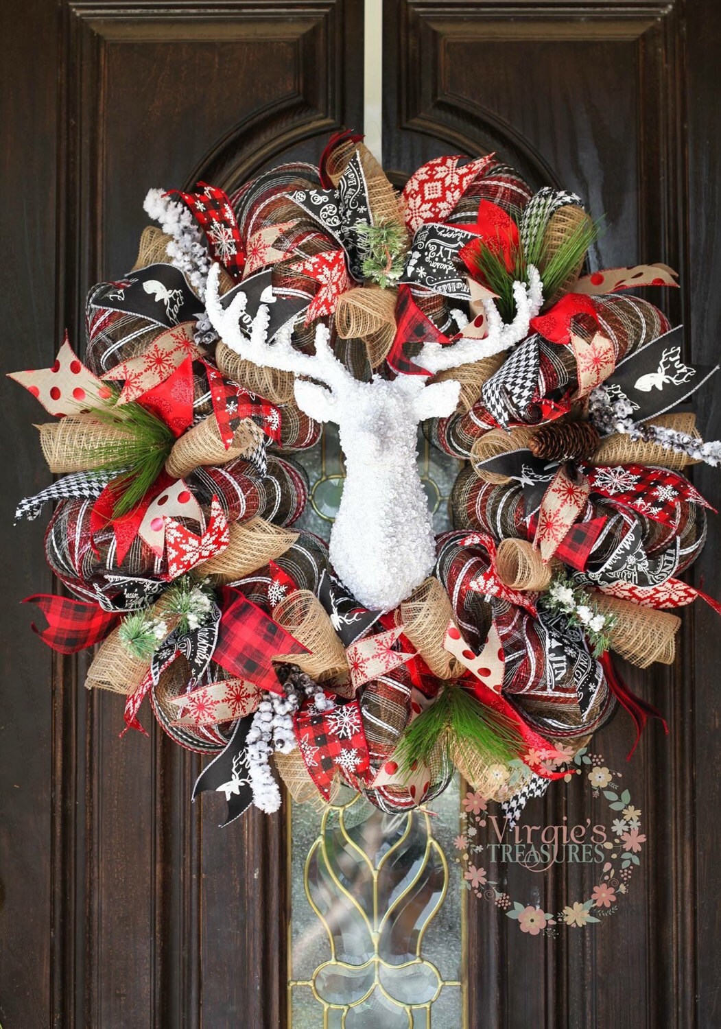 Holiday Reindeer Wreath-Christmas Wreath-Joy