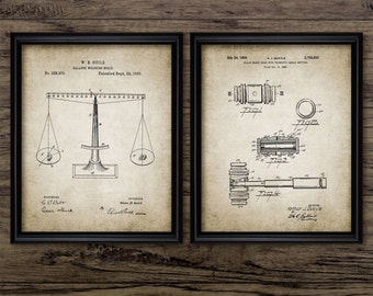 Law Student Patent Print Set Of 2 - Scales Of Justice Legal Judge Lawyer Barrister Solicitor - Set Of Two Prints #916 -INSTANT DOWNLOAD