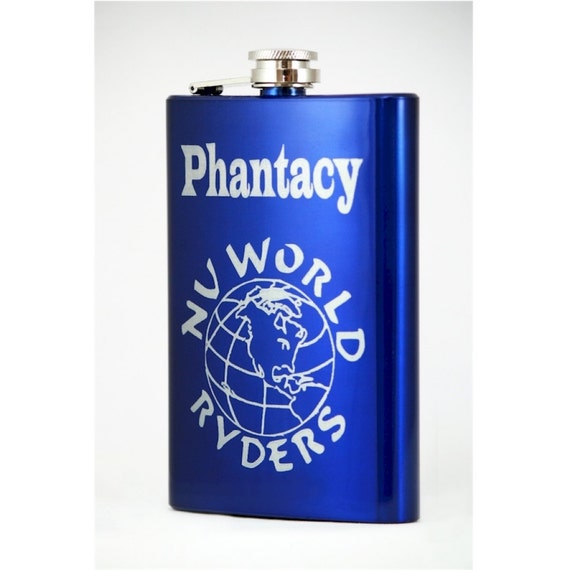 Personalized flasks blue liquor monogrammed by PersonalKitten