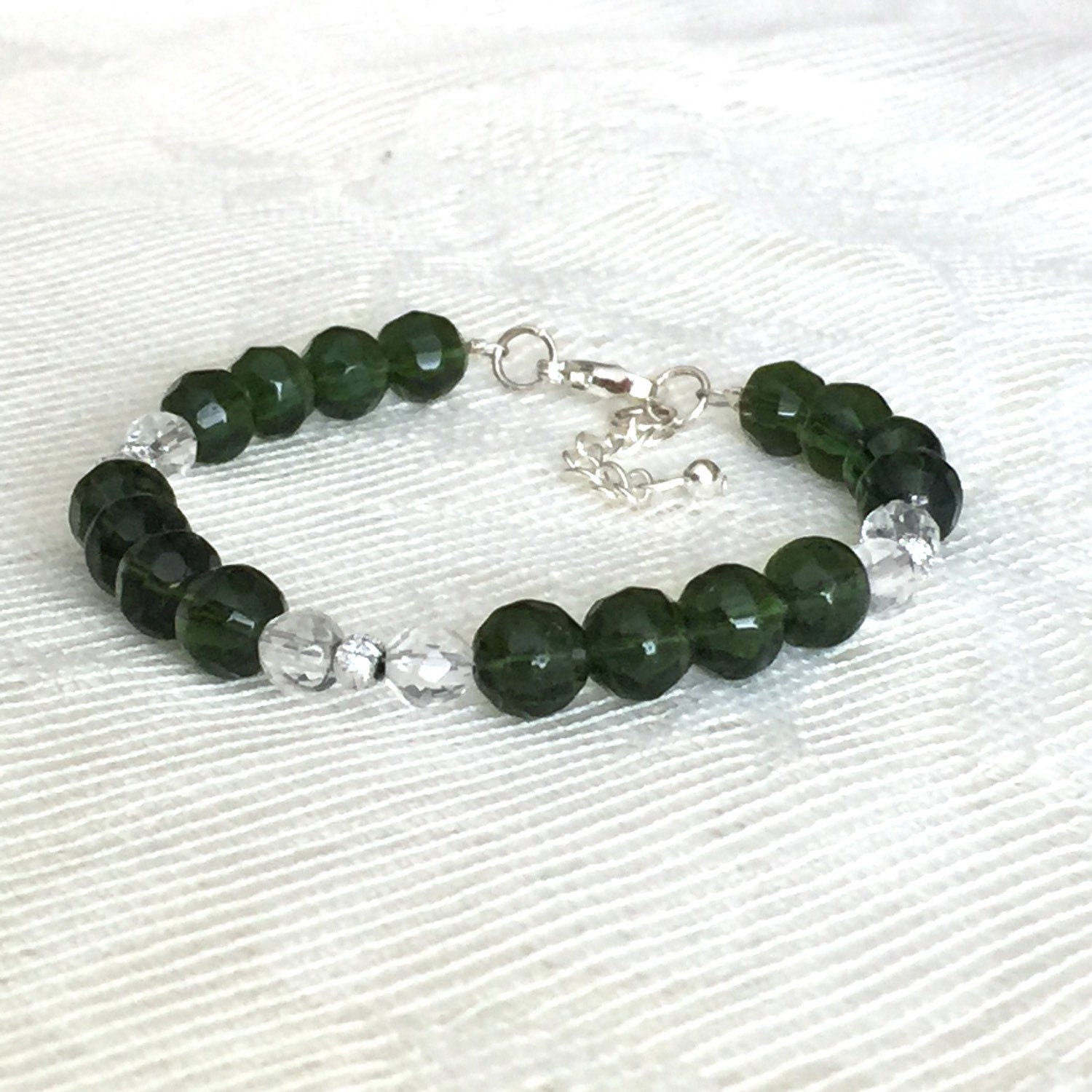 Green Bead Bracelet Green Bracelet Green Beaded Bracelet