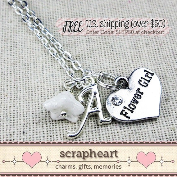 SALE Flower Girl Charm Necklace Gift for FLOWER GIRL