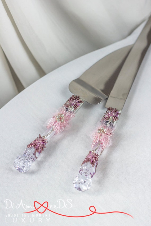 Blume hochzeit set sektgläser & kuchen von diamoredsluxury auf etsy