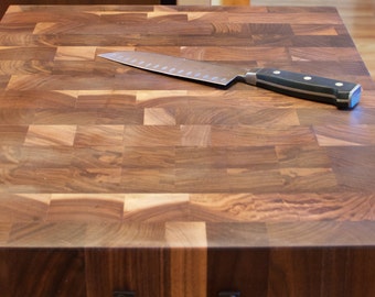 End Grain Cutting Board, Professional Walnut Wood Cutting Board, Large Wooden Cutting Board, Butcher Block FREE SHIPPING