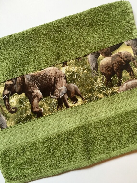 Elephants Decorated Hand Towels Elephant Decor Bathroom
