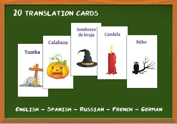 flash cards - Halloween - English, Spanish, Russian, French ...