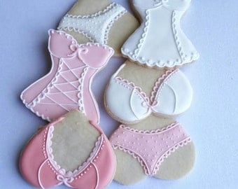 Corset cookies, Bachelorette cookies, Lingerie cookies /1 Dozen
