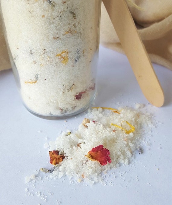 Coconut Milk Mineral Bath Soak Lavender Rose Petals
