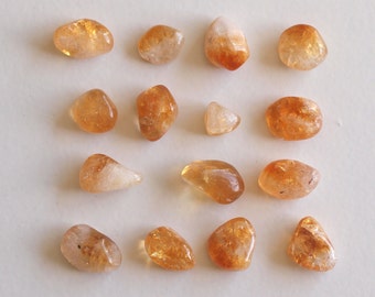 Brazilian Citrine Tumbled Gemstone - Tumbled Stone - Polished Stone, 15 pieces