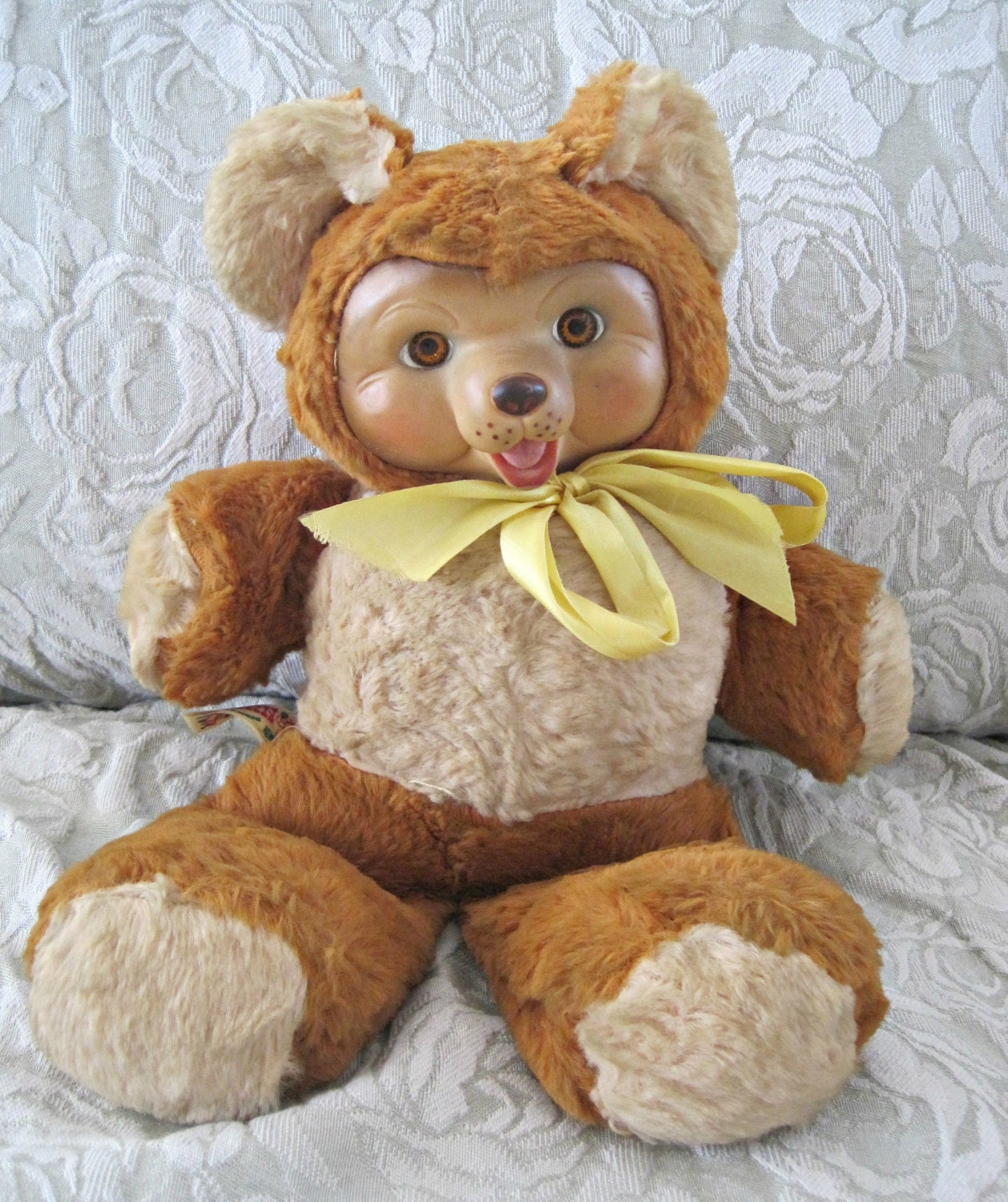 vintage rubber faced teddy bear