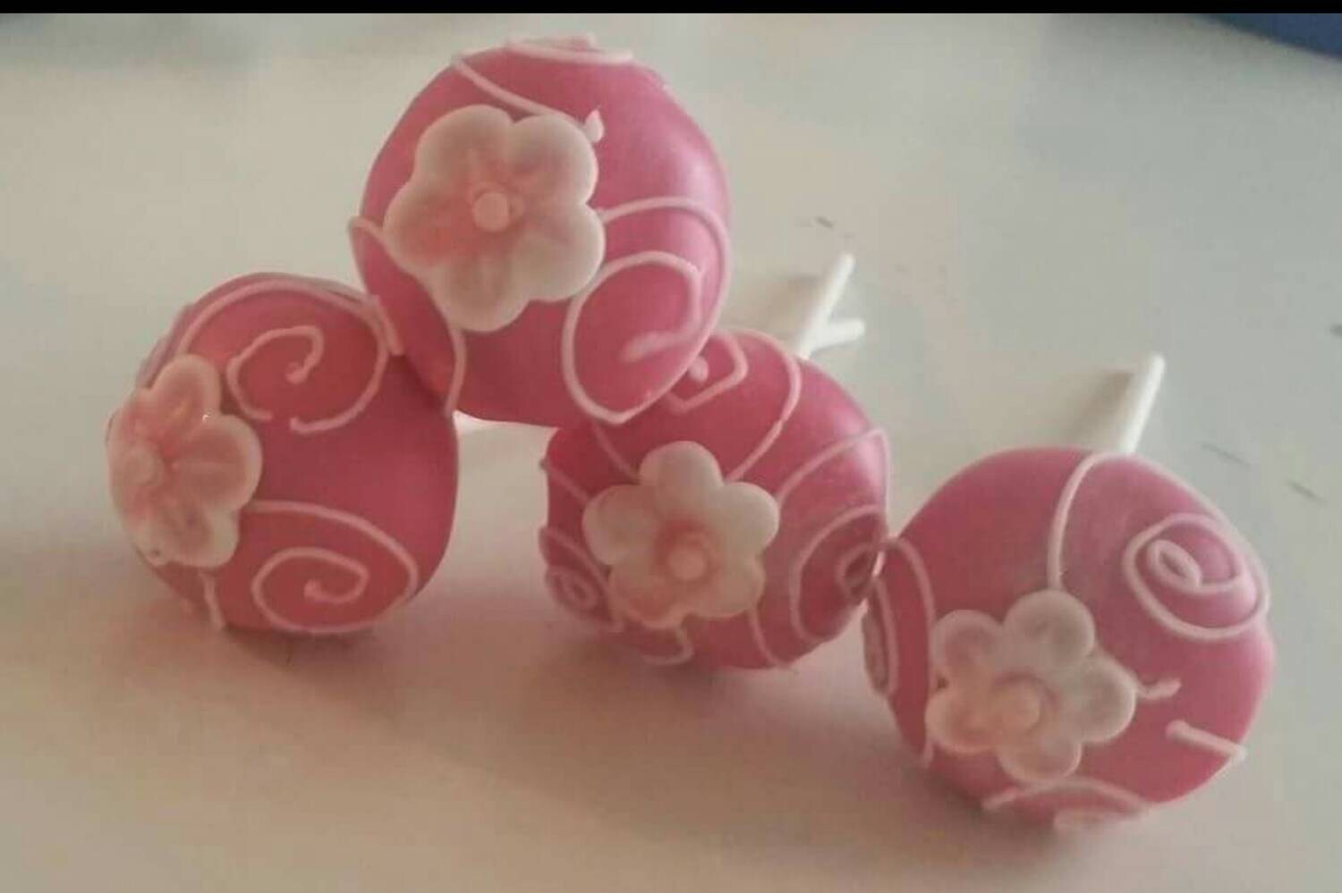FLOWER cake pops 12 by GlazenCakes on Etsy