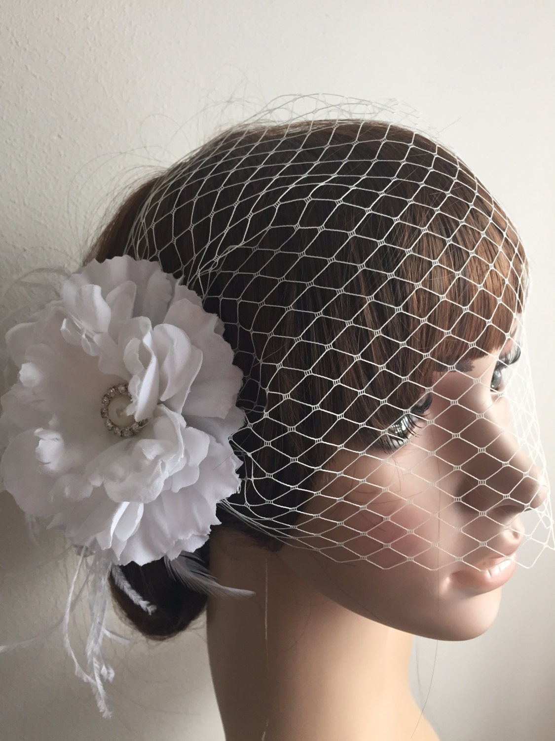 Birdcage Veil and a Hair Clip 2 Items Bridal