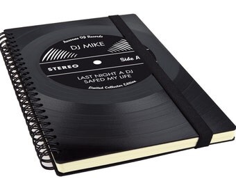 DJ Gift | Blank Journal Vinyl - Personalized Journal | Blank Notebook | Music Journal | Gift for Musicians | Boyfriend Gift | Blank Gift