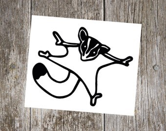 Sugar Glider Vinyl Decal Sticker - Choose your Color and Size