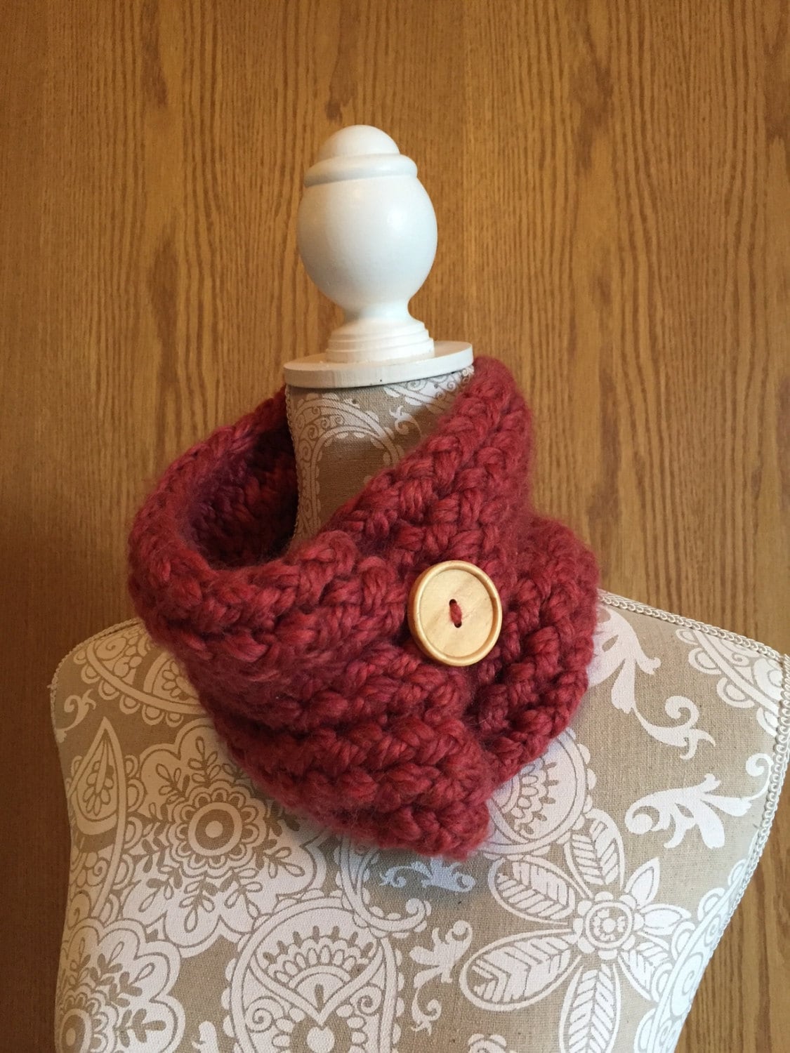 Button Cowl - a loom knit pattern