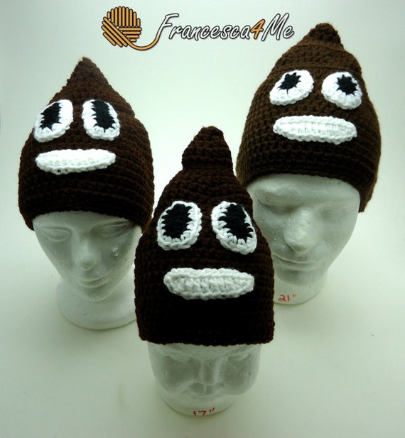 Crochet Poop Emoji Hat Pattern by Francesca4me on Etsy