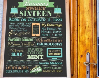 Sweet Sixteen Sign, Sweet 16 Sign, Sweet 16 Invitation, Sweet 16 Decoration, Sweet Sixteen Invitation, Sweet Sixteen Poster, Sweet Sixteen